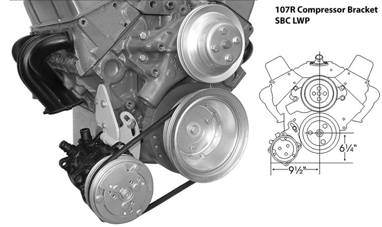 107R SBC Long Water Pump Low Engine Mount Pass. Side