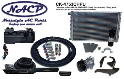 1947 - 1955 (Early Model 55) Chevy Truck A/C System with Heat