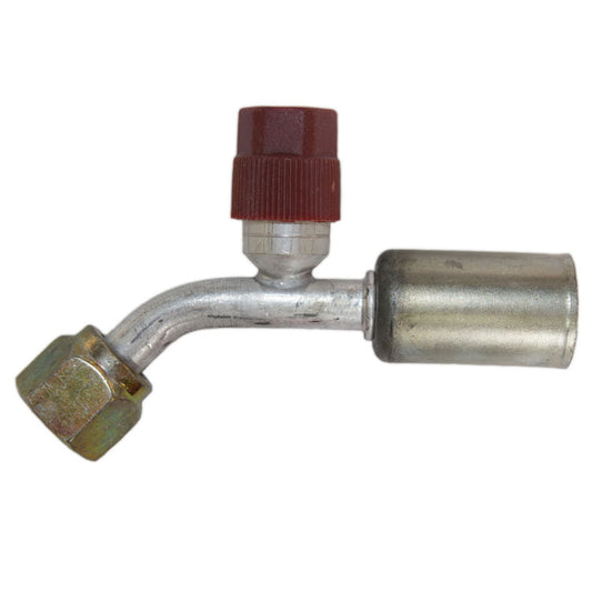 # 8 45 Degree Female O-ring Fitting with R-134a Port